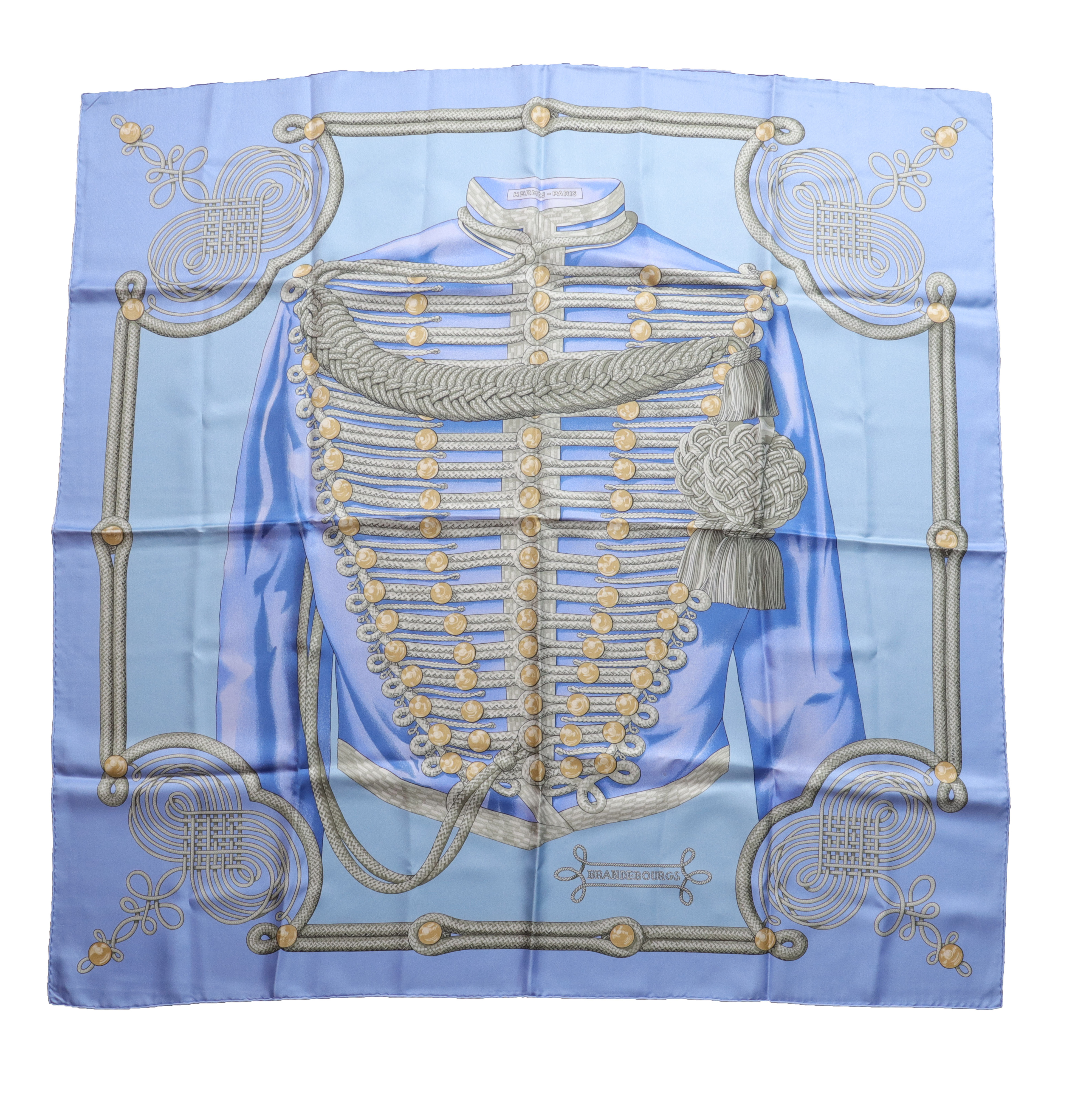 HERMES "BRANDEBOURGS" SILK SCARF