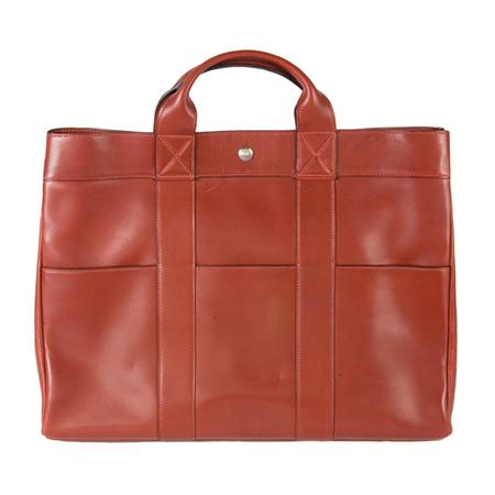 Hermes Burgundy Calf Tote 	 