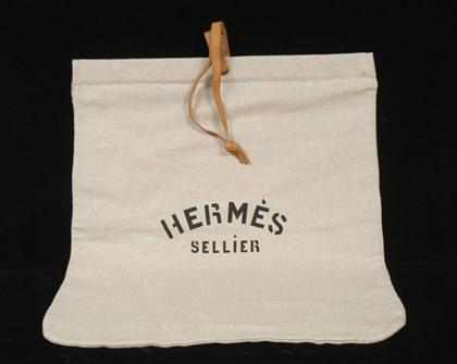 Hermes canvas herringbone twill bag