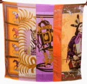 HERMES CARRE EN CARRES ORANGE
