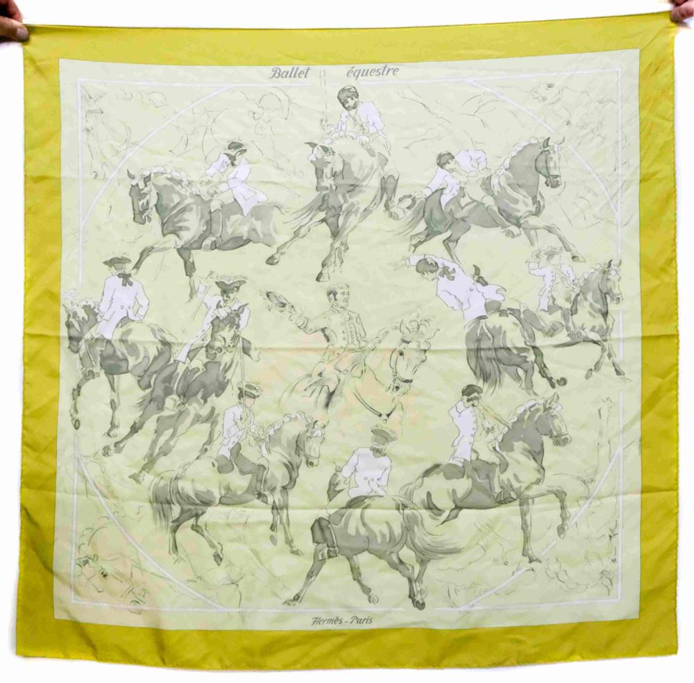 HERMES CHARTREUSE SILK BALLET