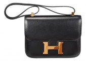 HERMES CONSTANCE HANDBAG, BLAC