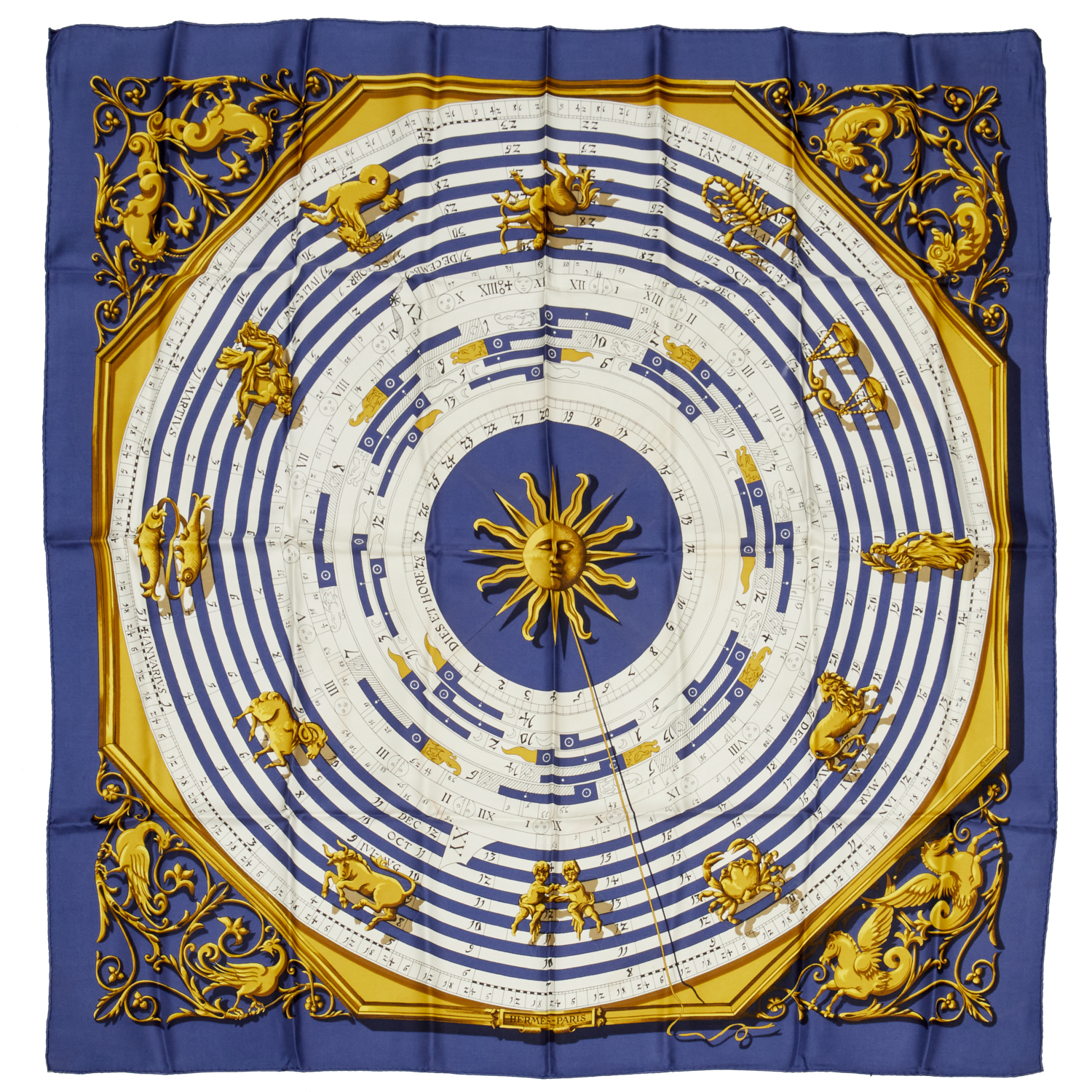 HERMES "DIES ET HORE" 90 CM SCARF