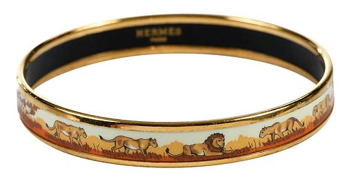 HERMES ENAMEL BANGLE BRACELETgold