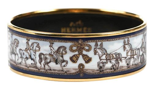 HERMES ENAMEL BANGLE BRACELETgold