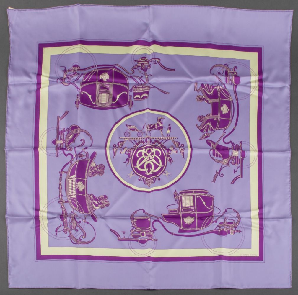 HERMES "EX-LIBRIS" PURPLE SILK