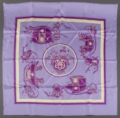 HERMES "EX-LIBRIS" PURPLE SILK
