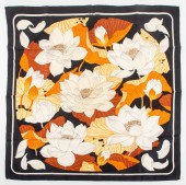 HERMES "FLEURS DE LOTUS" SILK