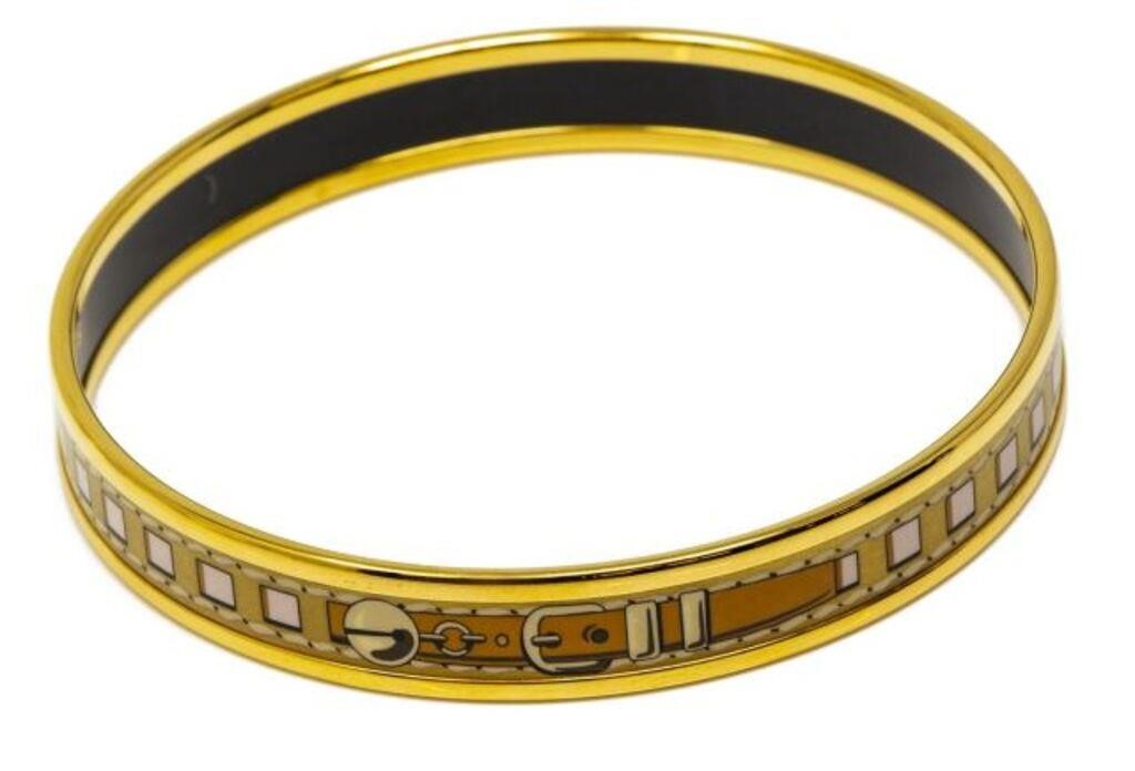 HERMES GOLD TONE & ENAMEL BELT