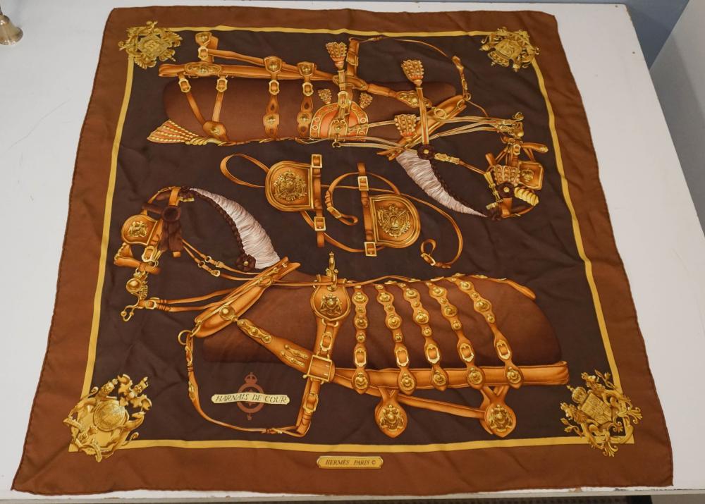 HERMES "HARMAIS DE COUR" SILK SCARF
