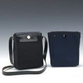 HERMES HERBAG TPM Blue: 6 ¼" 8