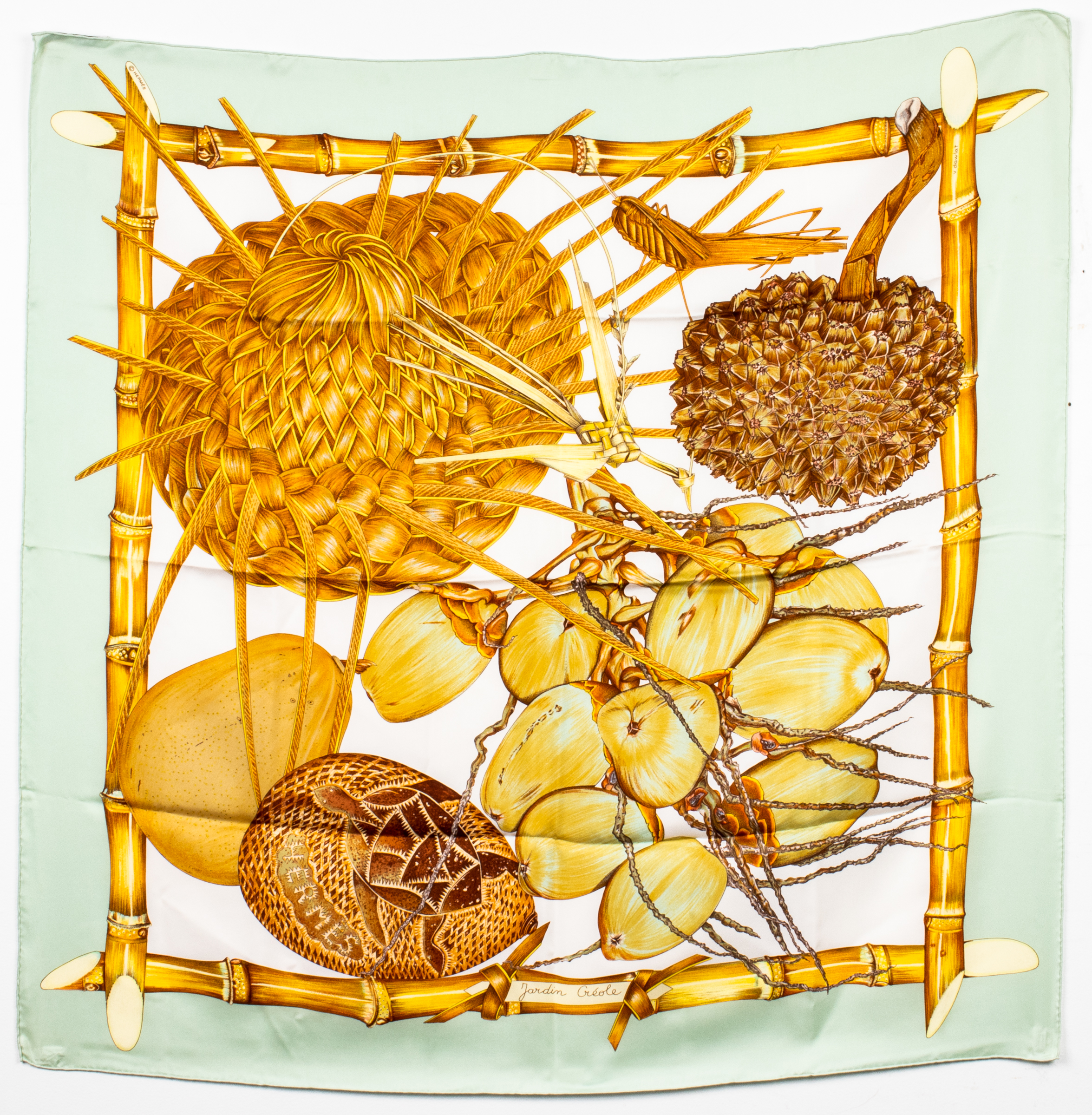 HERMES "JARDIN CREOLE" SILK SCARF