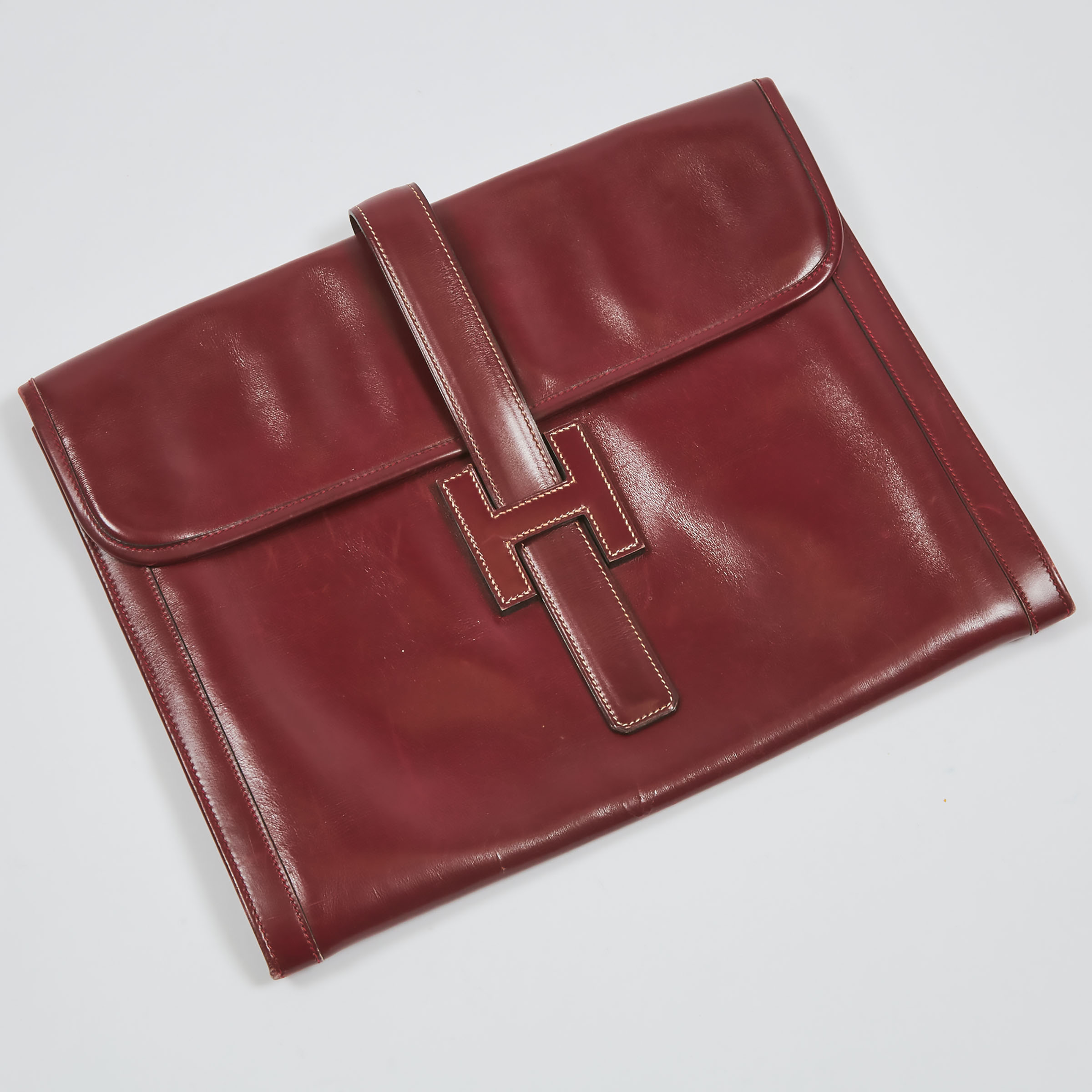 Hermès Jige GM Burgundy Leather