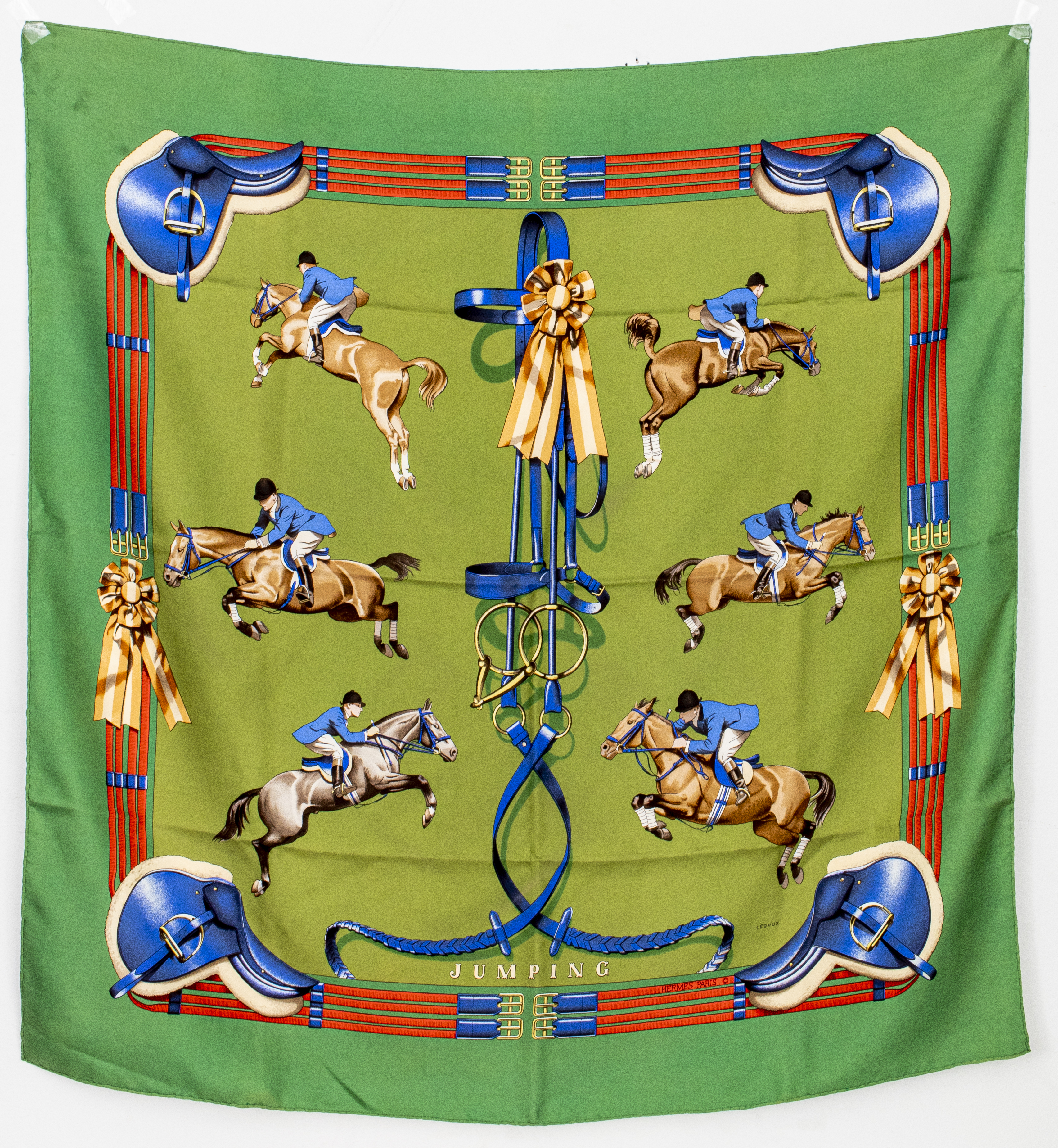 HERMES "JUMPING" SILK SCARF