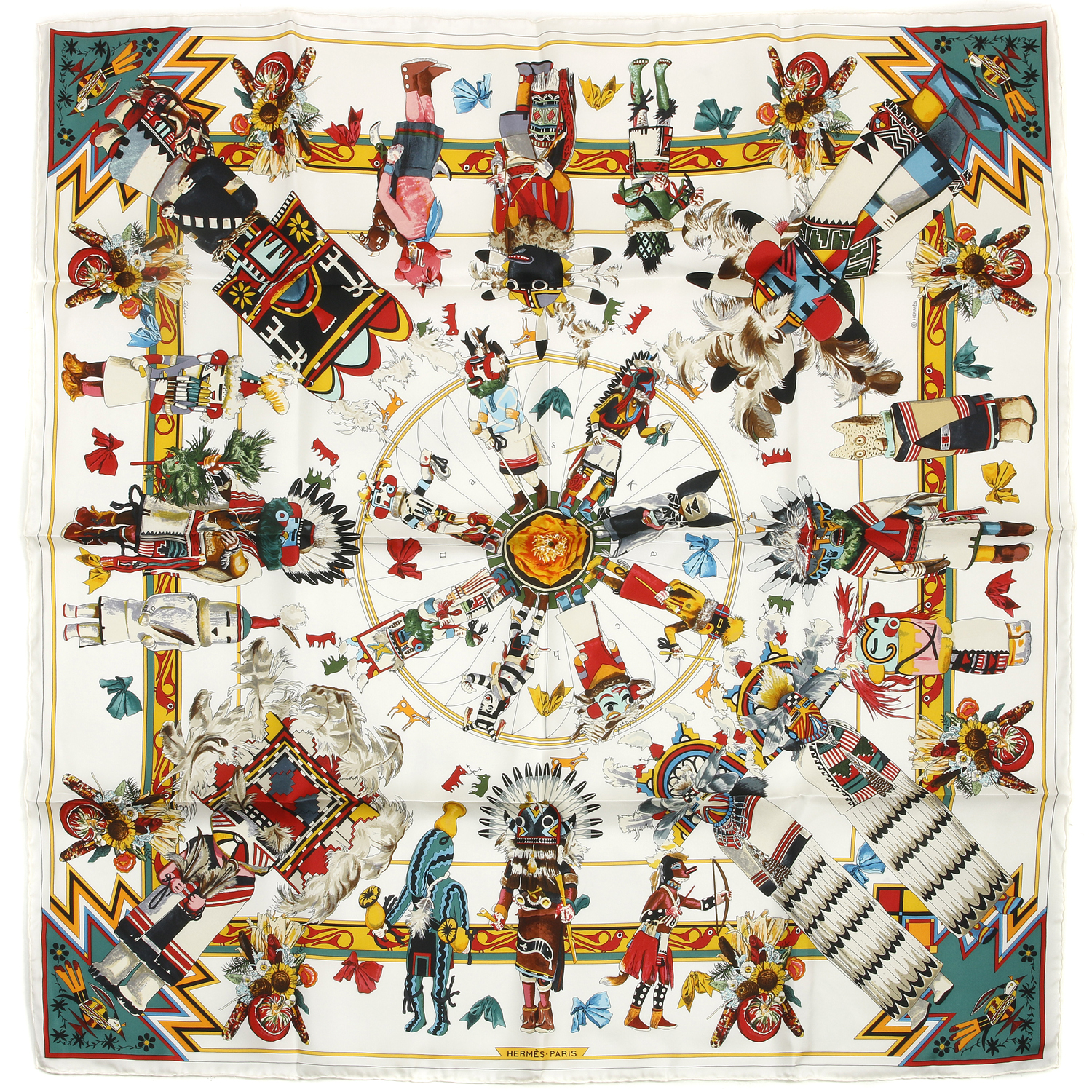 HERMES KACHINA SILK SCARF Hermes