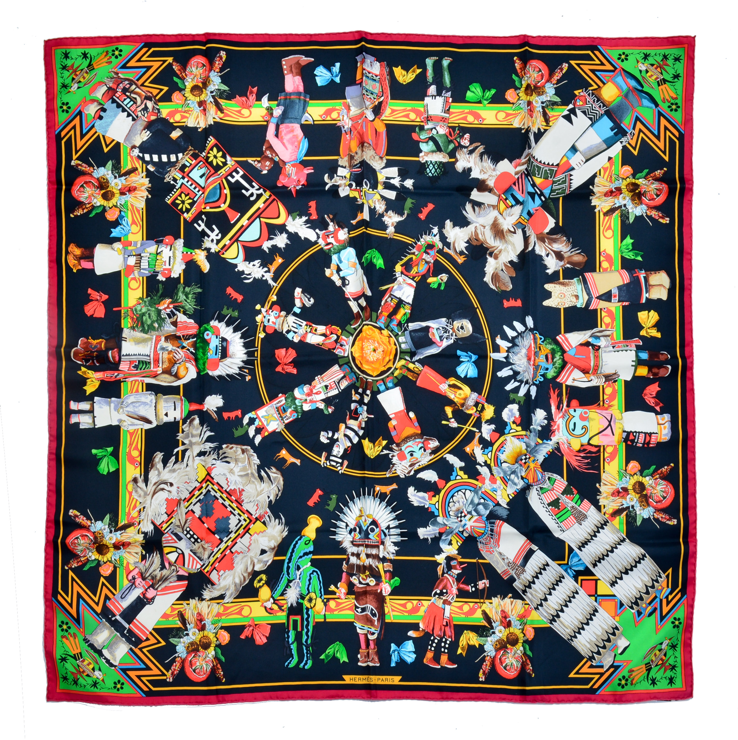 HERMES "KACHINAS" SILK SCARF Hermes