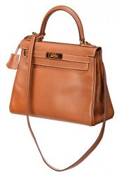 HERMES KELLY 28 HANDBAG, TANci