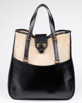 HERMES LEATHER AND CANVAS TOTE