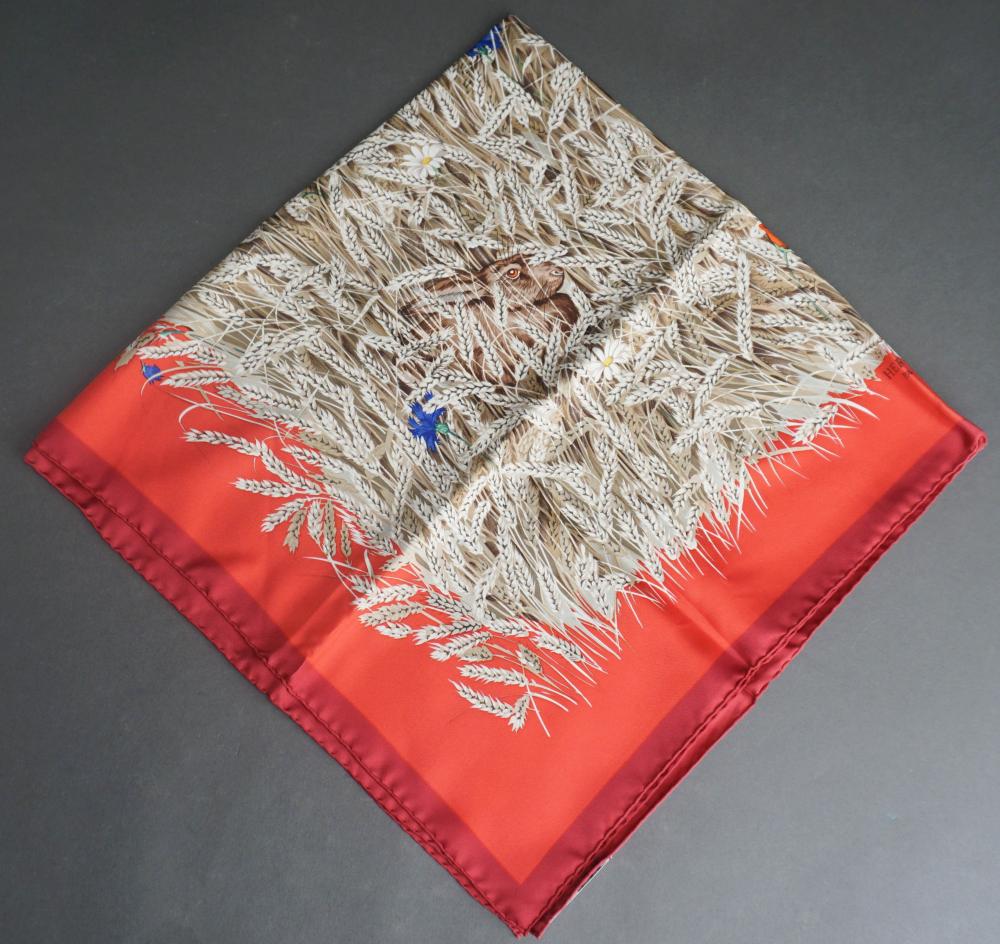 HERMES "LES BLES" SILK SCARF