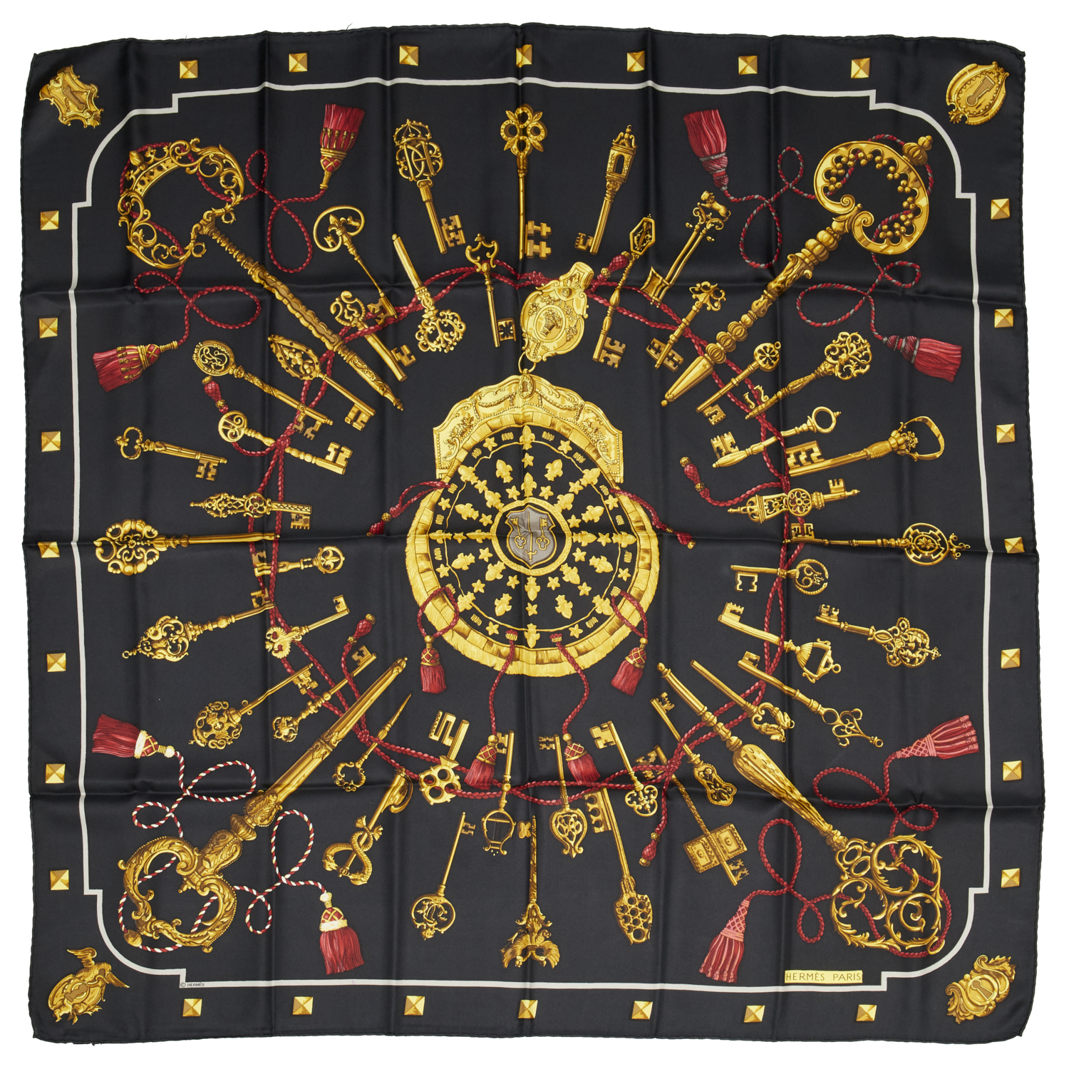 HERMES "LES CLES" 90 CM SCARF