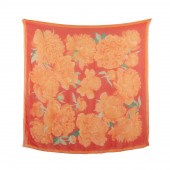 HERMES LES PIVOINES SILK SCARF