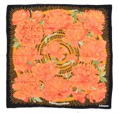 HERMES "LES PIVOINES" SILK SCA