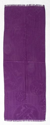 HERMES LOGO SILK-CASHMERE PURP