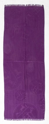 HERMES LOGO SILK-CASHMERE PURP
