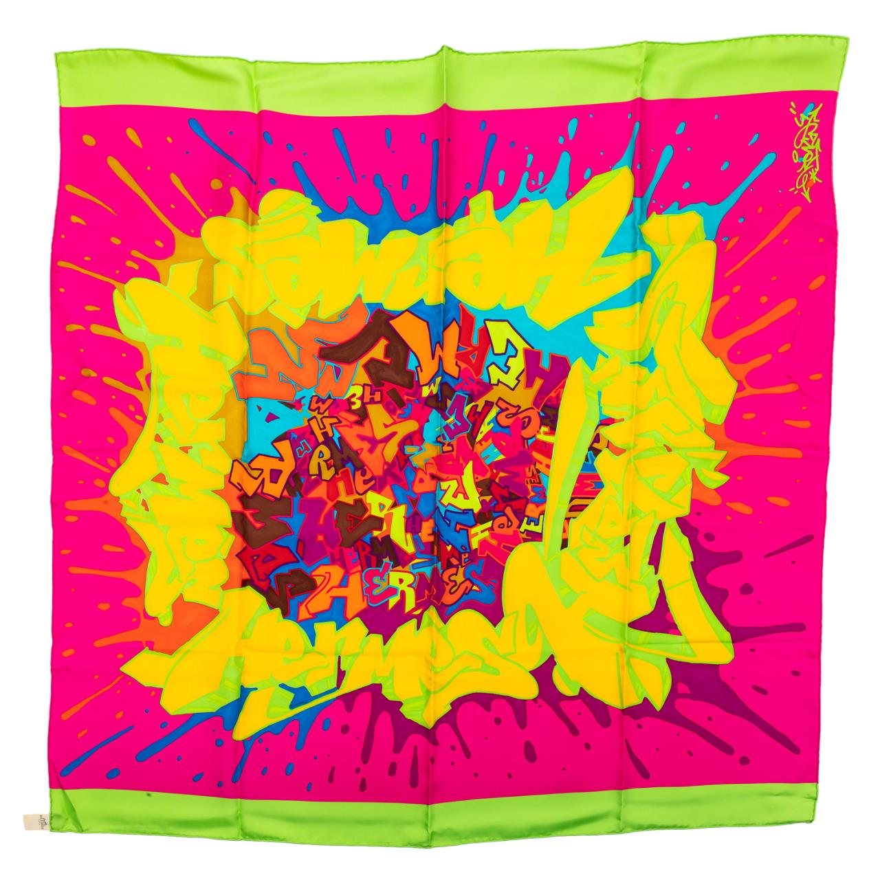 HERMES NEON KONGO GRAFFITI SILK