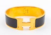 HERMES NOIR CLIC CLAC H BRACEL