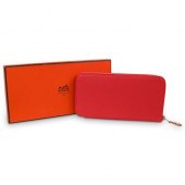 HERMES ORANGE LEATHER WALLETDE
