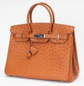 HERMES OSTRICH LEATHER 35CM BI