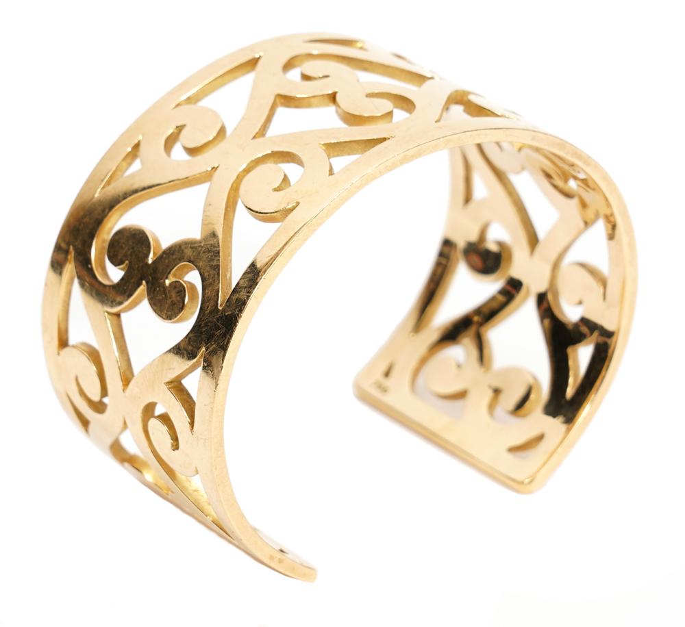 HERMES PARIS 18K GOLD CUFF