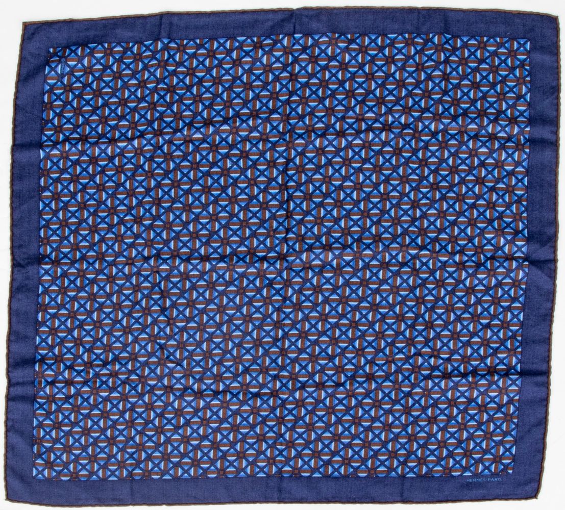 HERMES PARIS BLUE CASHMERE SILK