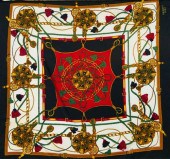 HERMES PARIS SILK LIONS SCARF