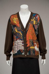 Hermes printed silk and wool k