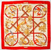 HERMES RED CARAIBES SQUARE SIL