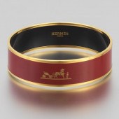 HERMES RED ENAMEL CALèCHE BANG