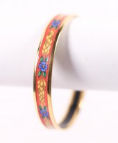 HERMÈS RED FLORAL ENAMEL CLOIS