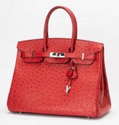 HERMES RED OSTRICH 35CM BIRKIN