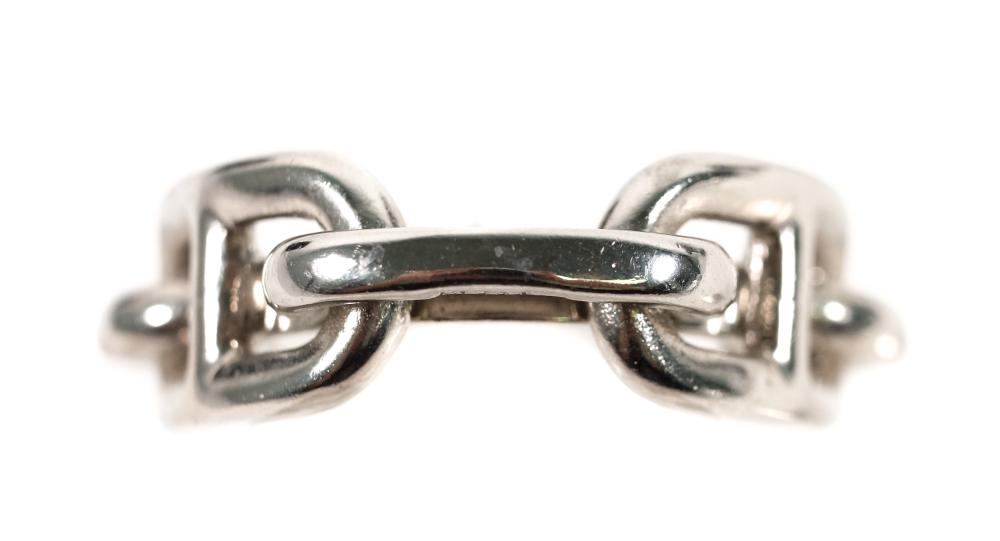 HERMES REGATE SCARF RING, SILVER
