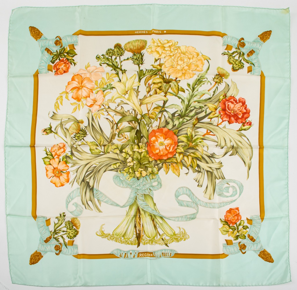 HERMES "REGINA" SQUARE SILK TWILL