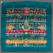 HERMES "RIVES FERTILES" SILK T