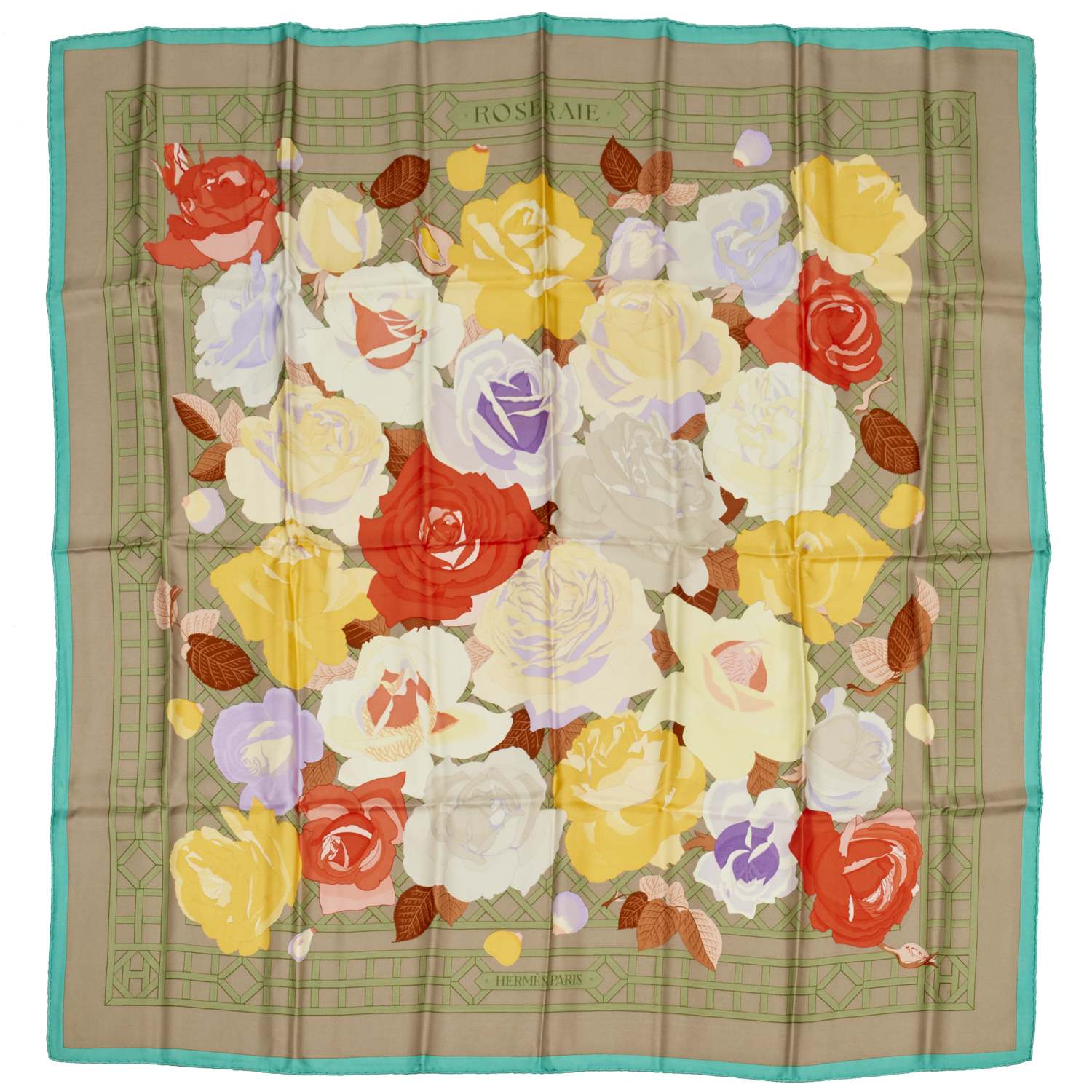 HERMES "ROSERAIE" 90 CM SCARF