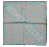 "HERMES SELLIER" SILK SCARF /