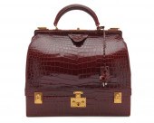 HERMÈS SHINY BURGUNDY CROCODIL