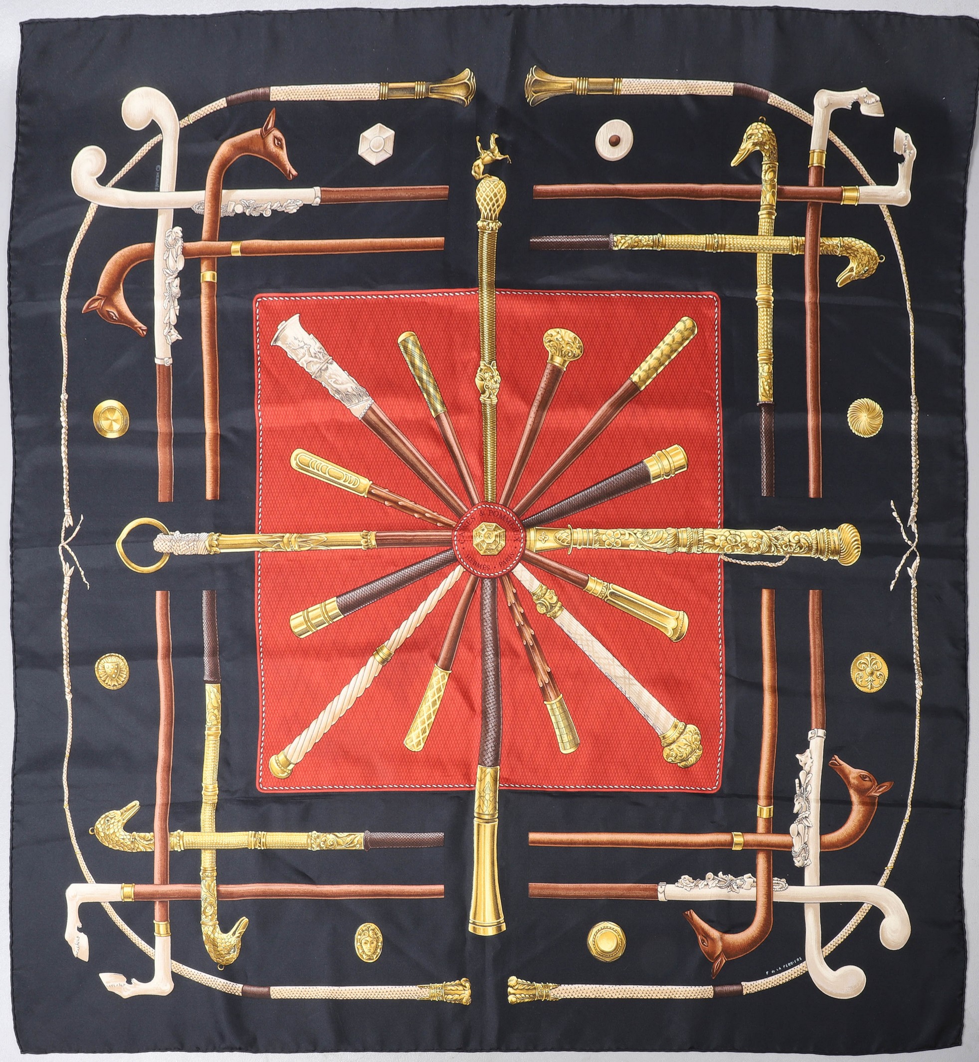 Hermes Silk Cannes & Pommeaux