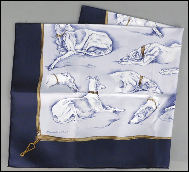 HERMES SILK GREYHOUND LEVRIERS