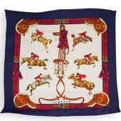 HERMES SILK JUMPING HORSE SCAR