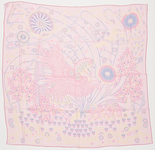 HERMES SILK MUSLIN SCARF, LA SOURCE